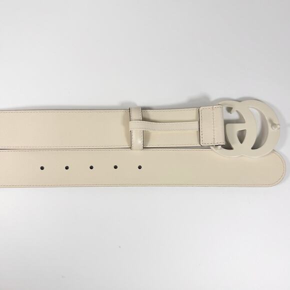 Gucci Enamel GG Marmont Monochrome Leather Belt 100 40 - Picture 4 of 5